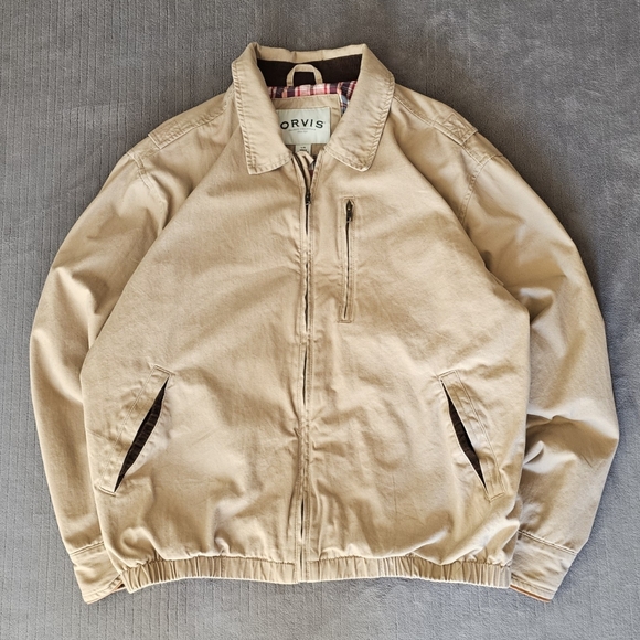 Orvis Other - Orvis Men's Weathered Breaker Plaid Lined Full Zip Lined Harrington Bomber Jacke